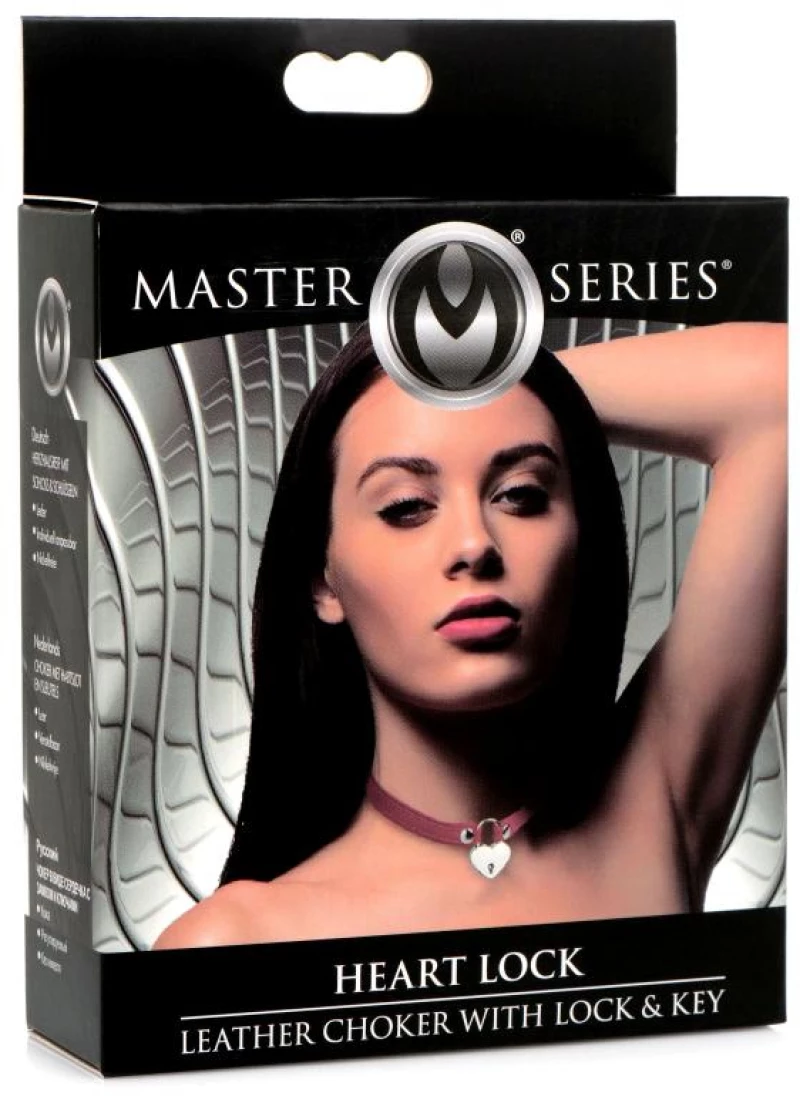 MASTER SERIES HEART LOCK COLLAR WITH KEYS RED