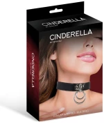 CINDERELLA COLLAR WITH DOUBLE RING VEGAN LEATHER ONE SIZE