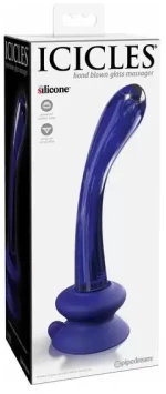 ICICLES No.89 HAND BLOWN GLASS MASSAGER BLUE 18cm
