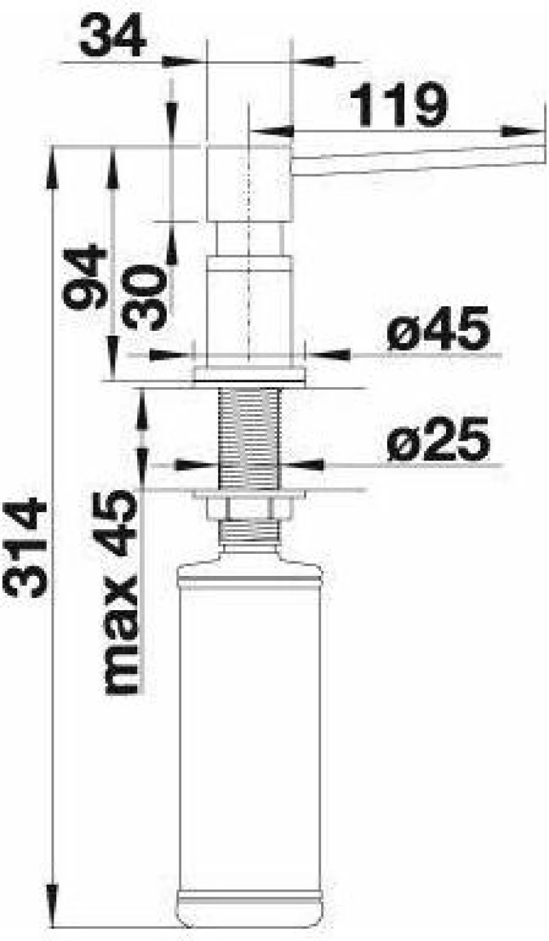 Blanco Lato Satin Gold 526699 - Dispenser νεροχύτη γρανίτη 300ml