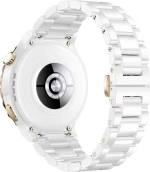 Huawei Watch GT 3 Pro Ceramic 43mm Αδιάβροχο με Παλμογράφο (White Strap Gold)