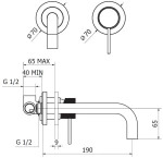 Teorema Lab 323181 Soft Brass - Εντοιχιζόμενη μπαταρία νιπτήρα