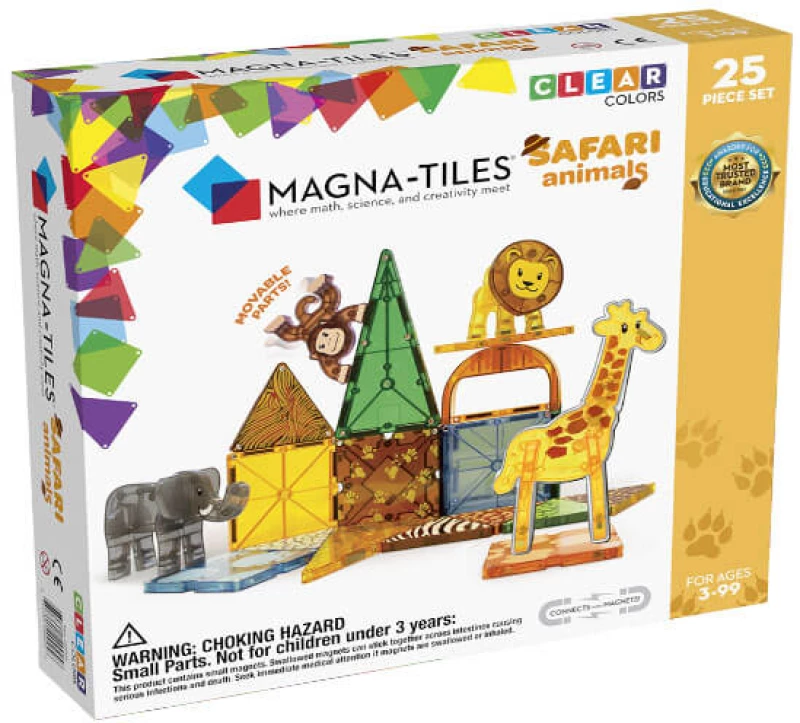 Magna-Tiles μαγνητικά Πλακίδια Clear Colors σετ 25τμχ Safari