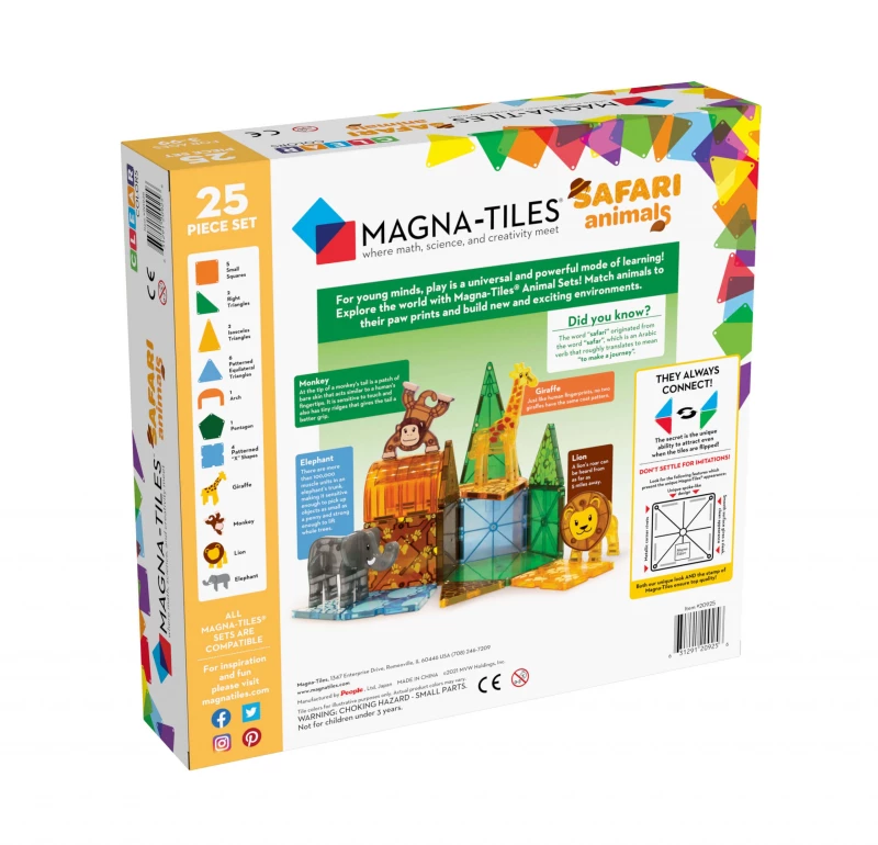 Magna-Tiles μαγνητικά Πλακίδια Clear Colors σετ 25τμχ Safari