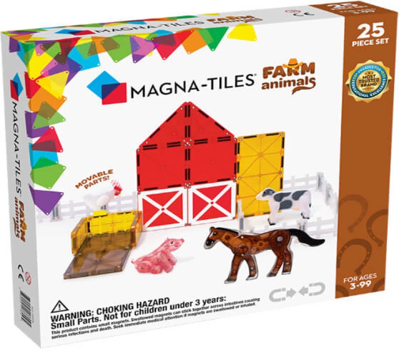 Magna-Tiles μαγνητικά Πλακίδια σετ 25τμχ Farm Animals