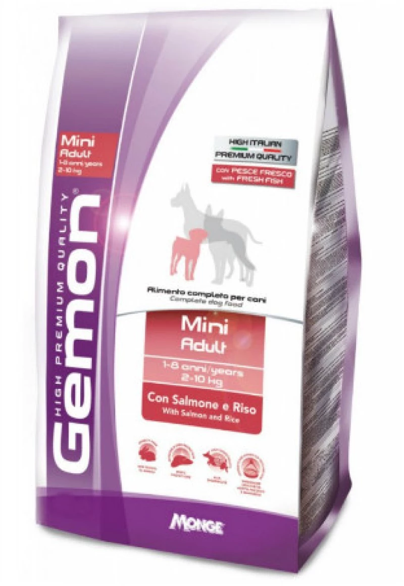 GEMON DOG ADULT MINI ΜΕ ΣΟΛΟΜΟ ΚΑΙ ΡΥΖΙ 20KG