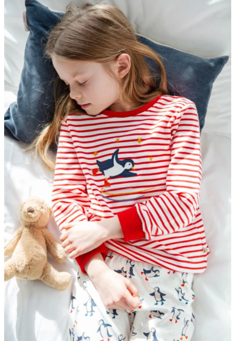 Πιτζάμες παιδικές Frugi Penguin Play