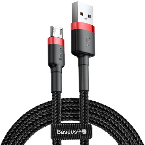 Baseus Cafule Cable durable nylon cable USB  micro USB QC3.0 1.5A 2M black-red CAMKLF-C91