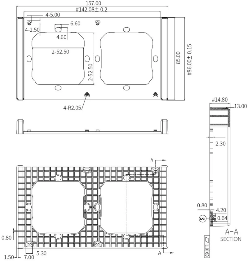 Sonoff SwitchMan M5 Πλαίσιο Διακόπτη 2 Θέσεων - Γκρι