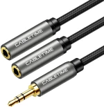 CABLETIME καλώδιο Stereo 3.5mm M σε 2x 3.5mm F AV309, 3pole, 0.2m, μαύρο