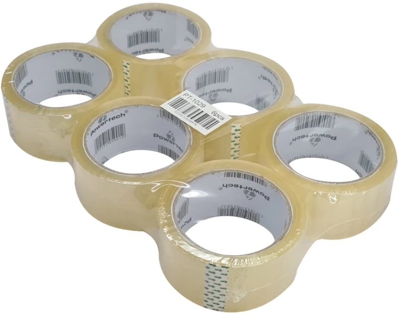 POWERTECH αυτοκόλλητη ταινία PT-1029  διάφανη  48mm  60m  6τμχ