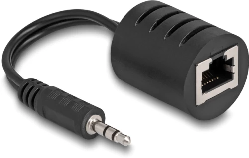 DELOCK audio extender 87858  3.5mm σε RJ45  έως 50m  μαύρο  2τμχ