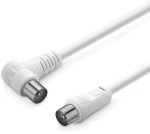 POWERTECH καλώδιο κεραίας CAB-V029, αρσενικό, γωνιακό 90°, 1.5m, λευκό