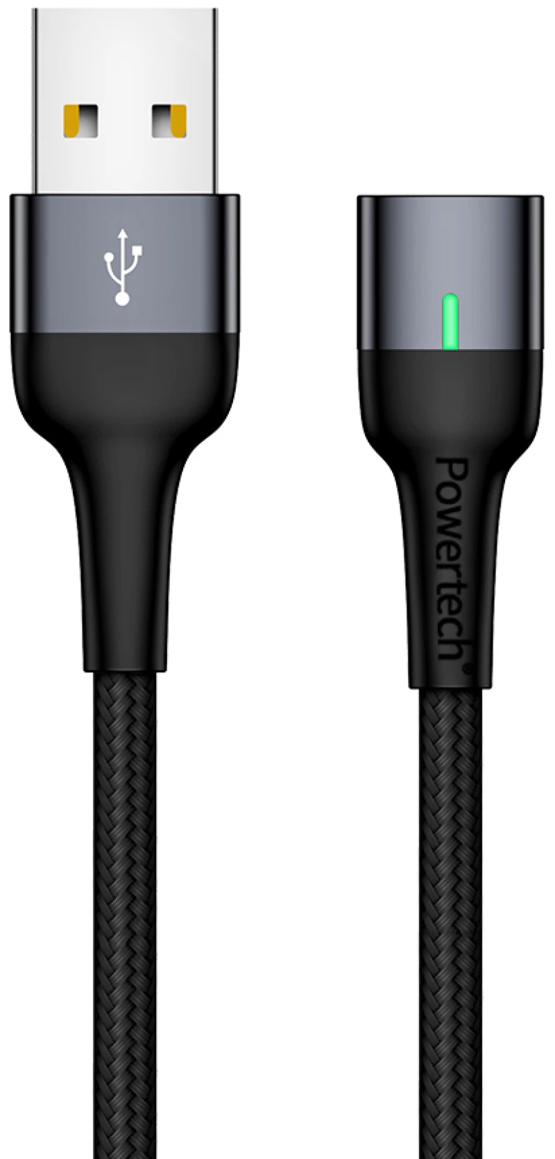 POWERTECH Καλώδιο USB 2.0 PT-757, μαγνητικό, 1m, μαύρο