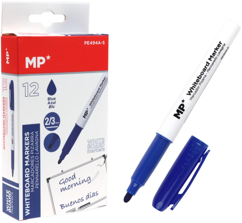 MP Μαρκαδόρος ασπροπίνακα PE494A-S  πάχος μύτης 2-3mm  μπλε  12τμχ