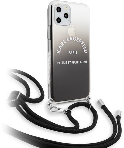 Karl Lagerfeld "St.Guillaume Logo Collection" Gradient Cover Θήκη προστασίας με λουράκι – iPhone 11 Pro (KLHCN58WOGRBK)