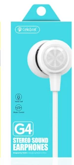 CELEBRAT Earphones G4 με μικρόφωνο  10mm  1.2m  λευκό