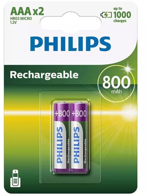 ΜΠΑΤΑΡΙΕΣ ΕΠΑΝΑΦΟΡΤΙΖΟΜΕΝΕΣ HR03 MICRO/AAA 800mAh READY TO USE 2/BLISTER PHILIPS