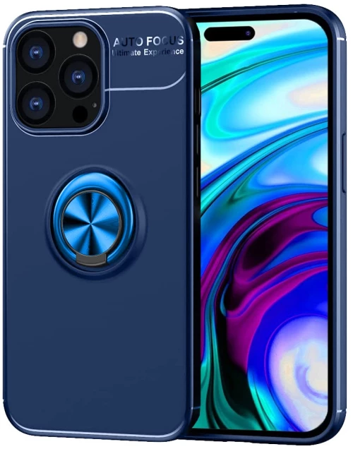 Θήκη Ancus AutoFocus Shockproof με Ring Holder για Apple iPhone 14 Pro Max Μπλε