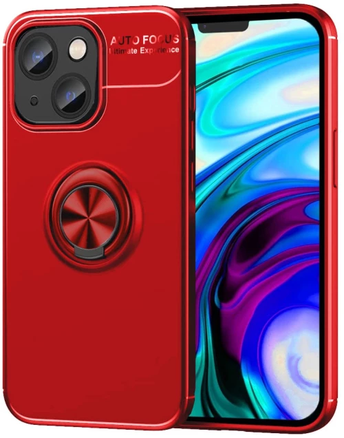 Θήκη Ancus AutoFocus Shockproof με Ring Holder για Apple iPhone 14 Plus Κόκκινη