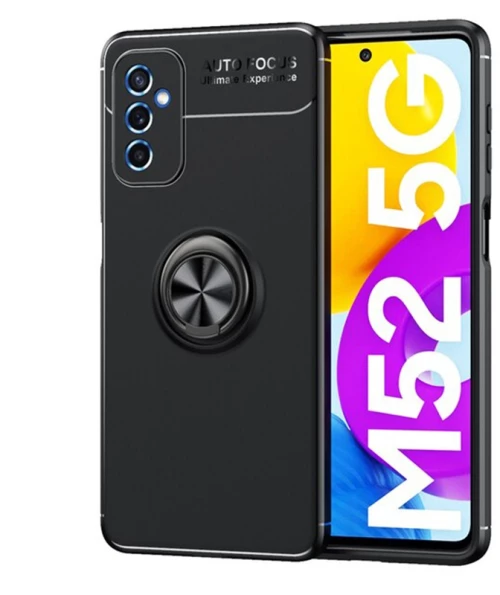 Θήκη Ancus AutoFocus Shockproof με Ring Holder για Samsung SM-M526 Galaxy M52 5G Μαύρη