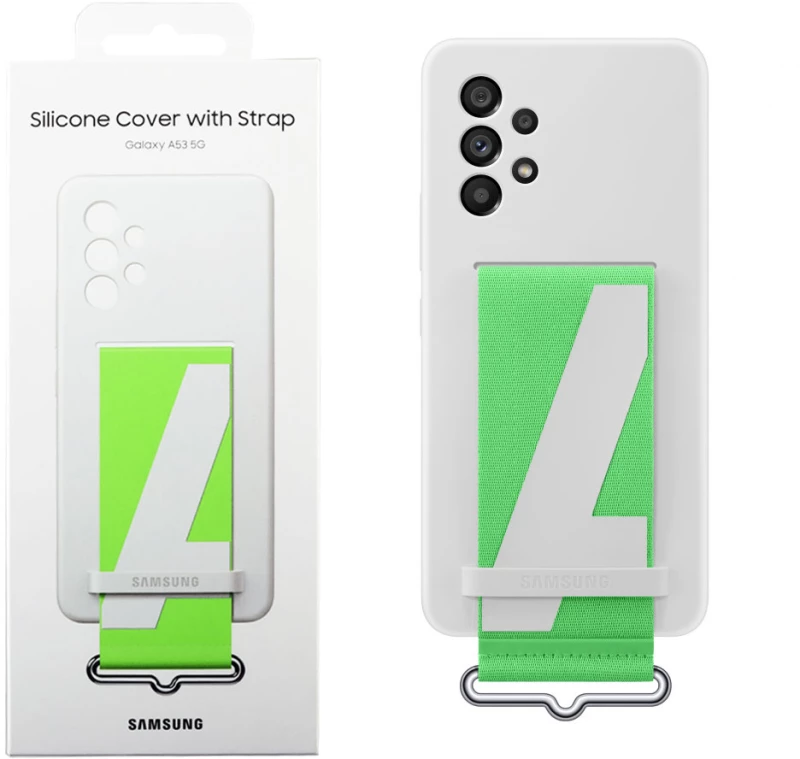 ΘΗΚΗ SAMSUNG A53 5G A536 SILICONE COVER WITH STRAP EF-GA536TWEGWW WHITE PACKING OR