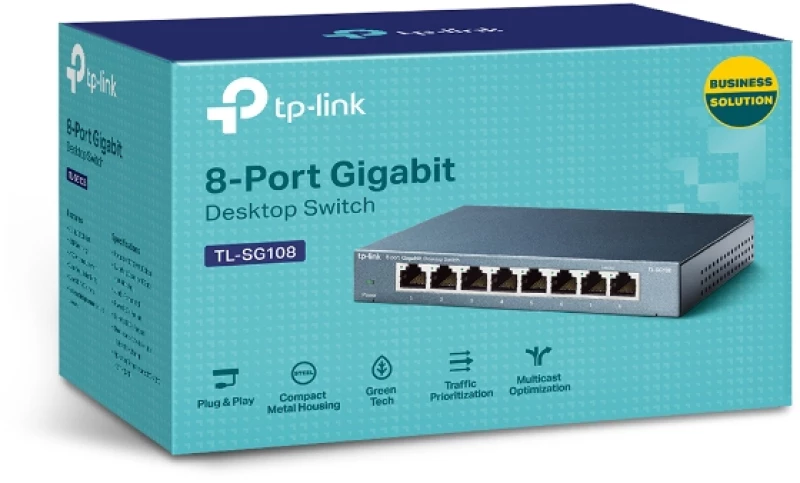 TP-LINK Desktop Switch TL-SG108 8 Θυρών, 10/100/1000Mbps, Ver. 6.0