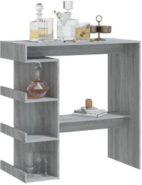 vidaXL Τραπέζι Μπαρ με Ράφια Γκρι Sonoma 100x50x101,5 εκ. N/A Γκρι