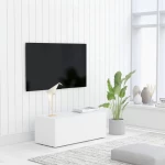 vidaXL Έπιπλο Τηλεόρασης Λευκό 80 x 34 x 30 εκ. από Μοριοσανίδα N/A Λευκό