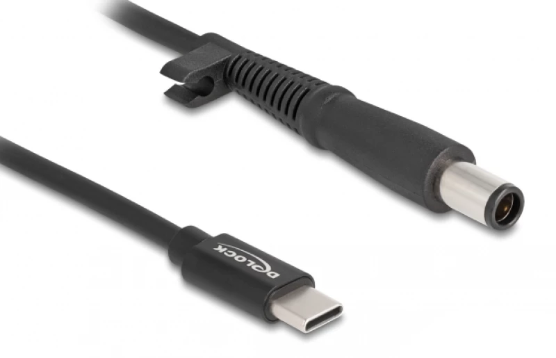 DELOCK καλώδιο τροφοδοσίας 87972, USB-C σε HP 4.5x3.0mm, 1.5m, μαύρο