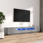 vidaXL Σετ Επίπλων Τηλεόρασης 3 Τεμ LED Γκρι Sonoma Επεξεργασμένο Ξύλο N/A Γκρι