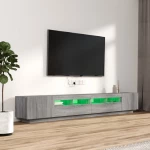 vidaXL Σετ Επίπλων Τηλεόρασης 3 Τεμ LED Γκρι Sonoma Επεξεργασμένο Ξύλο N/A Γκρι