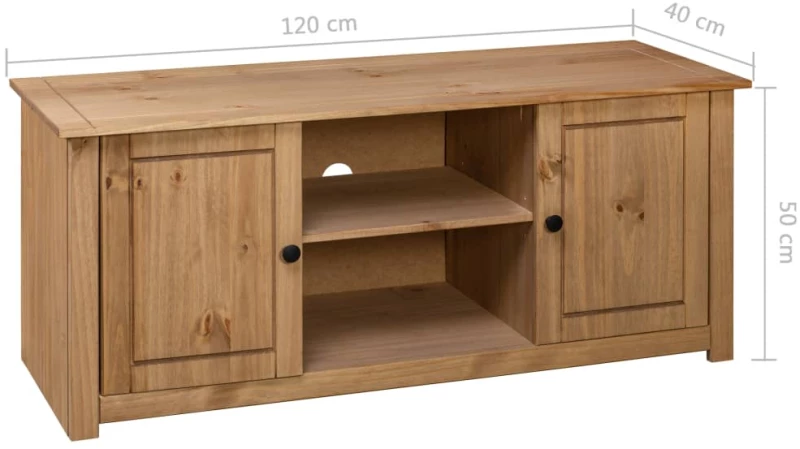 282670 vidaXL TV Cabinet 120x40x50 cm Solid Pine Wood Panama Range N/A Καφέ