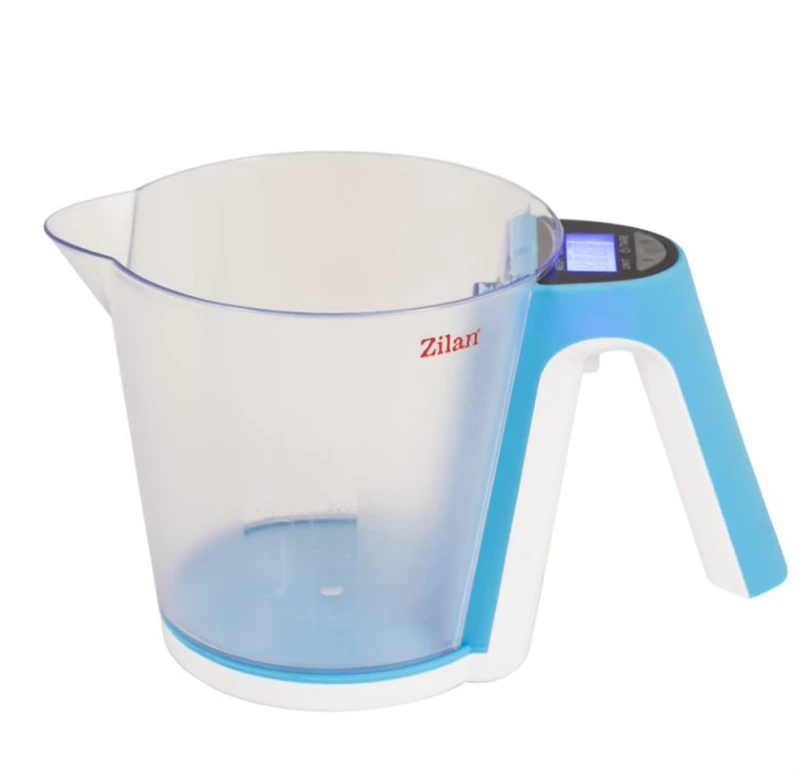 Zilan Ψηφιακή μεζούρα με ζυγαριά μπλε 1,2L ZLN7788-RED