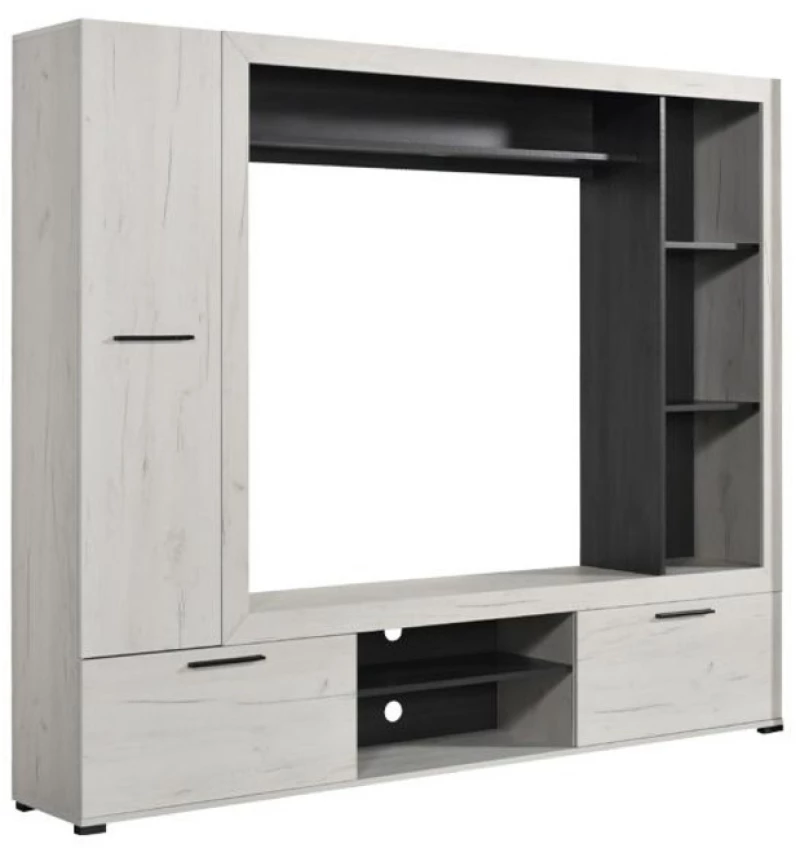 145646 ΚΕΝΤΡΟ ΨΥΧΑΓΩΓΙΑΣ-ΣΥΝΘΕΣΗ LORCA WHITE OAK / ΜΑΥΡΟ 195.5*35*170
