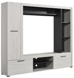145646 ΚΕΝΤΡΟ ΨΥΧΑΓΩΓΙΑΣ-ΣΥΝΘΕΣΗ LORCA WHITE OAK / ΜΑΥΡΟ 195.5*35*170
