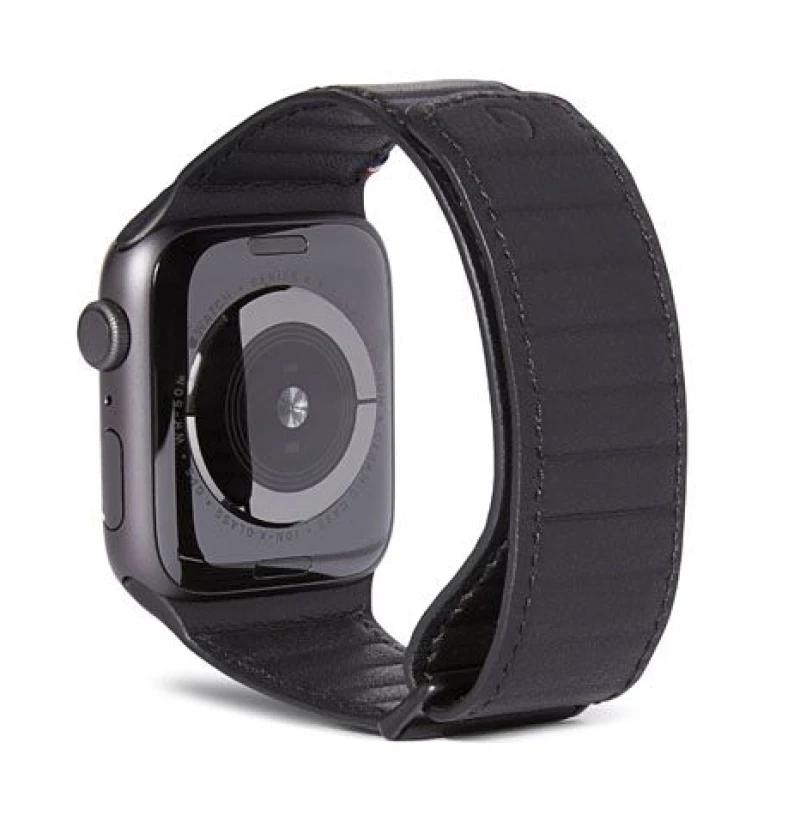 Decoded Δερμάτινο Strap ΜΑΓΝΗΤΙΚΟ Traction για Apple Watch SERIES - 42mm-44mm-45mm - ΜΑΥΡΟ - D9AWS44TS1BK