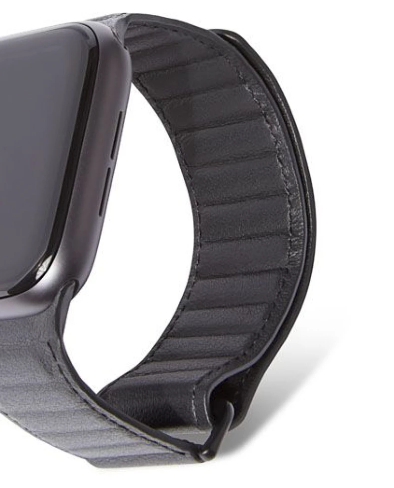 Decoded Δερμάτινο Strap ΜΑΓΝΗΤΙΚΟ Traction για Apple Watch SERIES - 42mm-44mm-45mm - ΜΑΥΡΟ - D9AWS44TS1BK