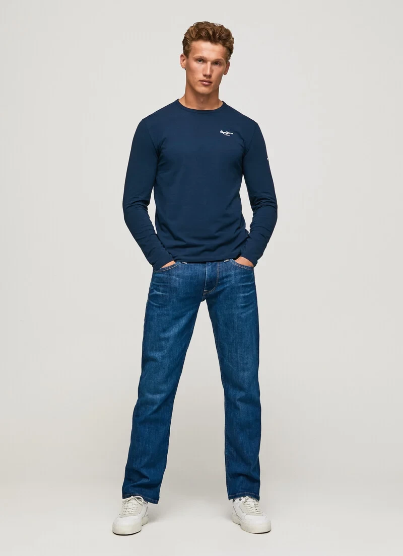 Pepe Jeans T-Shirt Μακρυμάνικο Σκούρο Μπλε ORIGINAL BASIC 2 LONG N PM508211-595 NAVY