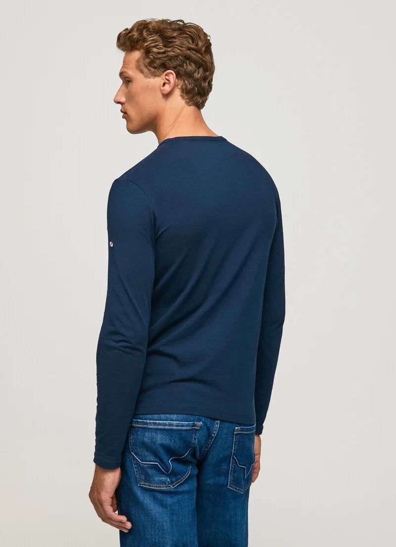Pepe Jeans T-Shirt Μακρυμάνικο Σκούρο Μπλε ORIGINAL BASIC 2 LONG N PM508211-595 NAVY