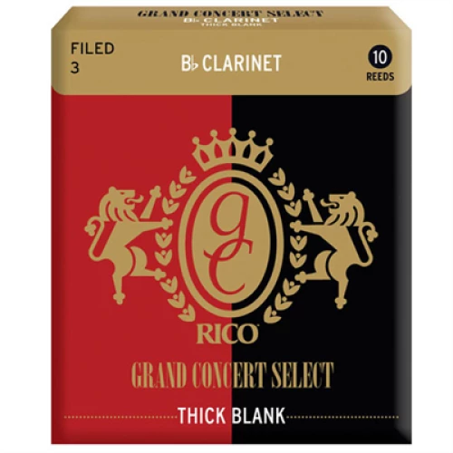 Rico Grand Concert Select Thick Blank Bb Clarinet, Filed - No 3.5