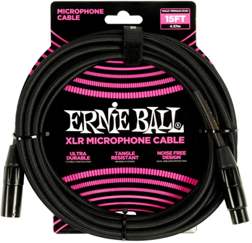 Ernie Ball 6391 Braided - Black, 4.5m