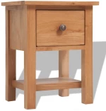 vidaXL Κομοδίνο 36 x 30 x 47 εκ. από Μασίφ Ξύλο Δρυός  Καφέ
