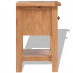 vidaXL Κομοδίνο 36 x 30 x 47 εκ. από Μασίφ Ξύλο Δρυός  Καφέ