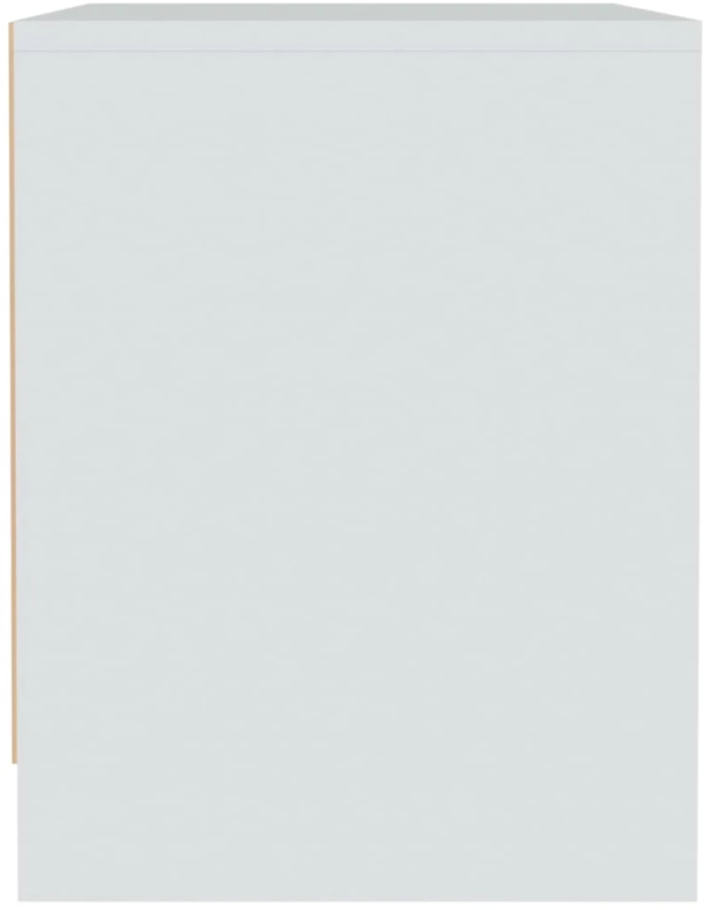vidaXL Κομοδίνο Λευκό 45 x 34 x 44,5 εκ. από Μοριοσανίδα N/A Λευκό