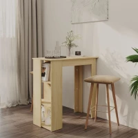 vidaXL Τραπέζι Μπαρ με Ράφια Sonoma Δρυς 102x50x103,5 εκ. Μοριοσανίδα N/A Καφέ