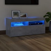 vidaXL Έπιπλο Τηλεόρασης με LED Γκρι Σκυροδέματος 90 x 35 x 40 εκ. 90 x 35 x 40 cm Γκρι