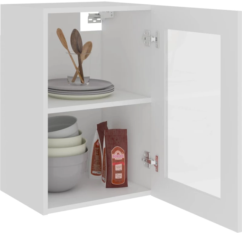 vidaXL Ντουλάπι Κρεμαστό με Τζάμι Λευκό 40x31x60 εκ. Μοριοσανίδα  Λευκό