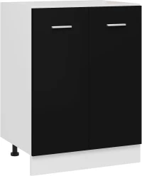 vidaXL Ντουλάπι Δαπέδου Μαύρο 60x46x81,5 εκ. Μοριοσανίδα  Μαύρο