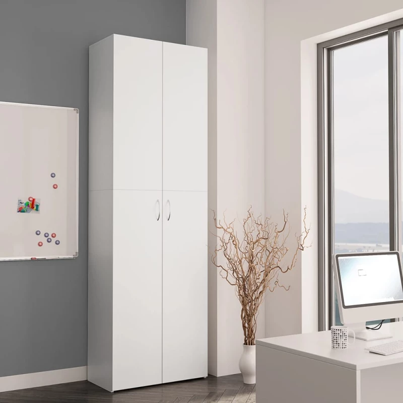 vidaXL Ντουλάπα Γραφείου Λευκή 60 x 32 x 190 εκ. από Μοριοσανίδα N/A Λευκό